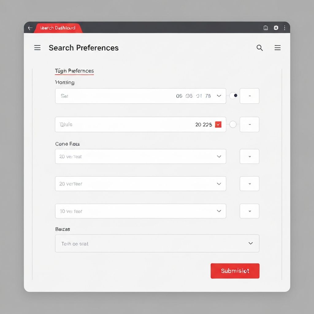 Search preferences dashboard